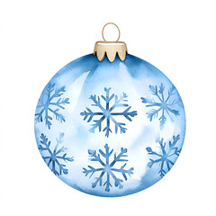 Sticker - Christmas ball Isolated Winter watercolor illustration for design ice ball decoration handpainted festive clipart