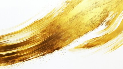 Poster - Dynamic golden brush stroke art abstract design digital artwork vibrant environment creative perspective visual concept