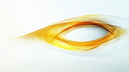 Poster - Abstract high tech eye design in shades of orange and white with smooth curves and flowing lines creating an empty space for text.