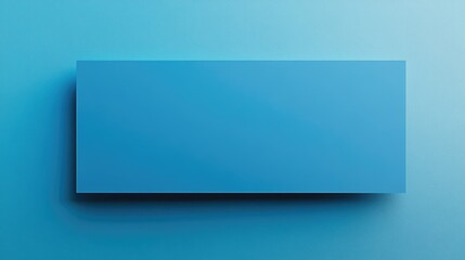 Poster - blank blue banner label on smooth gradient background with ample copy space for text in minimalist d