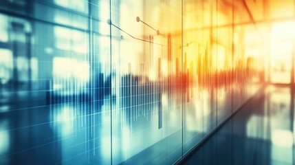 Poster - A gradient-colored bar graph with subtle shadows and reflections, giving a professional, clean look for data analysis in business settings.