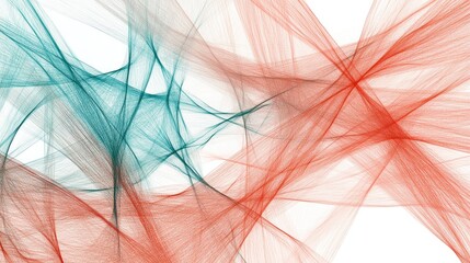 Poster - A graphic representation of intersecting lines forming a complex web pattern, rendered in soft pastels against a white backdrop, evoking creativity and modernity.