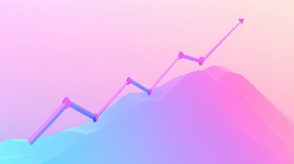 Poster - A line graph with a rising trend, highlighted data points, and a gradient background, representing growth and success in financial or business data.