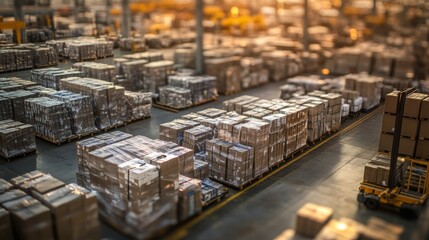 Poster - Warehouse operations efficient logistics management global supply chain hub business environment aerial view productivity insights