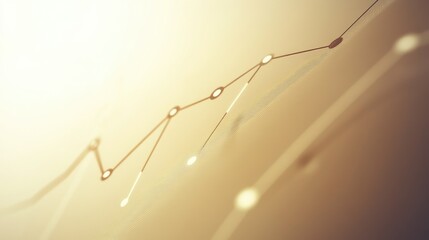 Poster - A minimalist line chart with smooth curves and highlighted data points, on a light background with subtle shadows, perfect for business or financial presentations.