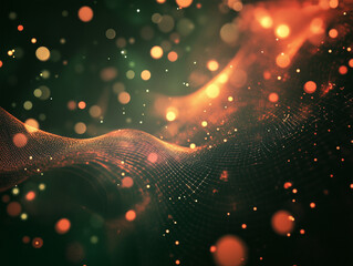 Poster - abstract technology particles mesh background