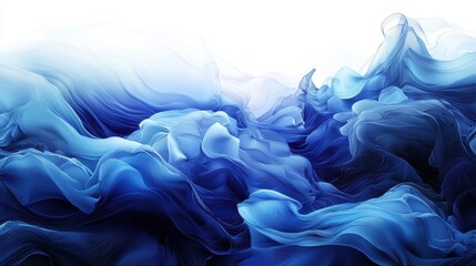 Poster - Flowing blue waves abstract art digital creation calm environment high-resolution viewpoint fluid dynamics concept