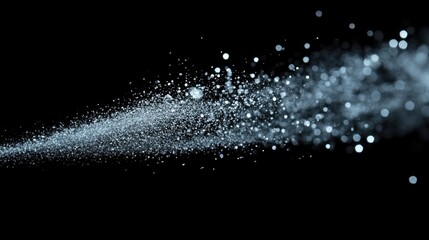 Sticker - Close-Up of Glittering Particles Dispersing in Air Against a Dark Background for Ambient and Decorative Effects