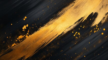 Poster - Dynamic abstract art with gold accents contemporary studio digital artwork modern aesthetic close-up view elegance unleashed