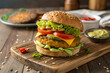 © Chan_Studio - Loaded Veggie Burger Vegan Veggie Burger Packed with Protein