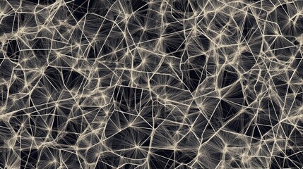 Poster - a seamless pattern of geometric shapes formed by connecting lines, rendered in a monochromatic color