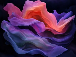 Poster - Breathtaking fluid topographic landscape panorama with sweeping elevation gradients mesmerizing data streams turbulent atmospheric currents and a glowing cubist influenced information design