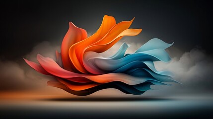 Poster - Captivating abstract art showcasing a vibrant undulating iridescent shape flowing and pulsating with an otherworldly energy rendered with a striking high contrast technique