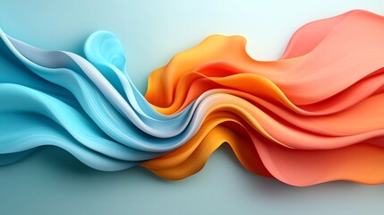 Poster - Breathtaking abstract artwork with a mesmerizing iridescent wavy visual ethereal and luminous colors gently flowing in hypnotic patterns