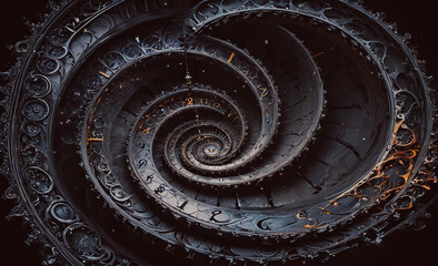 Fototapete - Spiral with numbers on it. The numbers are in a circle