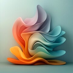 Poster - Captivating abstract composition featuring an otherworldly kaleidoscopic wavy design with mesmerizing liquid like ripples of radiant iridescent color gradients