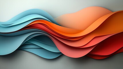 Poster - mesmerizing abstract design of wavy iridescent shapes in a vibrant color palette creating a hypnotic