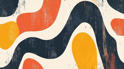 Poster - A vibrant abstract design of overlapping lines and curves in bright colors, conveying energy and creativity, perfect for marketing and branding visuals.