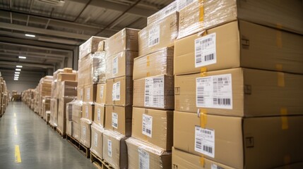 Poster - Warehouse operations managing inventory distribution center image industrial environment aerial view logistics efficiency