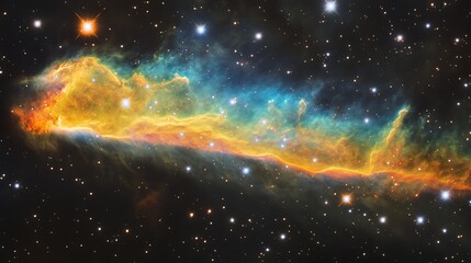 Wall Mural - Vibrant colors of a nebula with stars