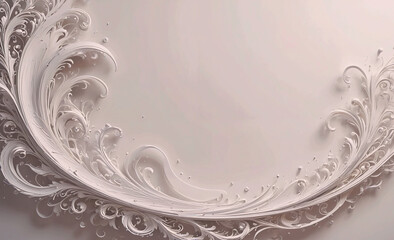 Poster - White background with a white and black design. The design is a swirl with a lot of detail