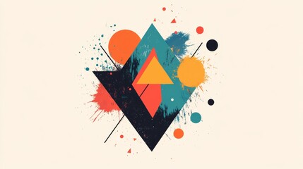Poster - Dynamic abstract composition digital art modern environment colorful design creative perspective for visual impact