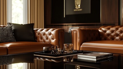 Wall Mural - Develop an elegant marketing website with a rich mocha color theme for a luxury brand Integrate seamless call-to-action buttons and customer testimonials that communicate the brand\u2019s premium yet
