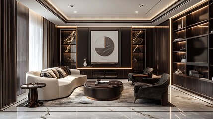 Wall Mural - Develop an elegant marketing website with a rich mocha color theme for a luxury brand Integrate seamless call-to-action buttons and customer testimonials that communicate the brand\u2019s premium yet