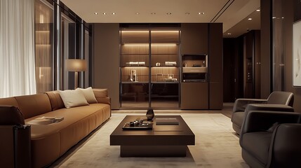 Wall Mural - Create a sleek and sophisticated website for a luxury lifestyle brand with a mocha color scheme Include testimonials and case studies with attractive call-to-action buttons to encourage engagement