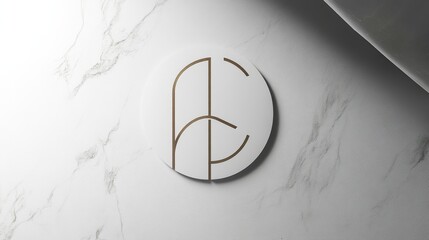 Poster - Elegant logo design showcase minimalist style graphic art modern aesthetic high angle view branding concept