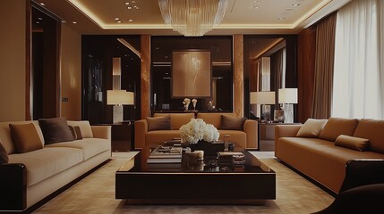 Wall Mural - Create a sleek and sophisticated website for a luxury lifestyle brand with a mocha color scheme Include testimonials and case studies with attractive call-to-action buttons to encourage engagement
