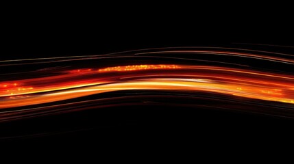 Poster - Abstract holographic light trails forming a futuristic wave pattern, symbolizing smart technology innovation, with clean copy space