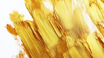 Poster - Vibrant gold paint application studio abstract art creative environment close-up view texture exploration