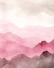 Poster - Ethereal and serene pastel gradient mountain landscape with delicate textural elements in a minimalist contemporary fine art style backdrop  Seamless pink to beige color transition creates a soothing