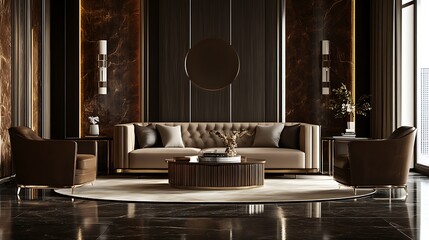 Wall Mural - Build an upscale marketing website with a luxurious mocha color palette Include stylish call-to-action buttons and persuasive customer feedback that reflect the brand\u2019s high-end yet approachable