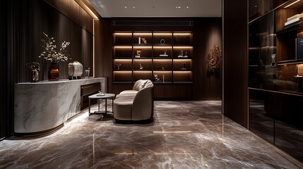 Wall Mural - Build an elegant marketing website using a mocha color scheme for a luxury brand Include impactful call-to-action buttons and feature testimonials that highlight the balance of exclusivity and