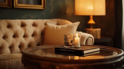 Wall Mural - Design an elegant lifestyle brand website using a luxurious mocha color theme Focus on distinct call-to-action buttons and incorporate testimonials that reflect the brand\u2019s balance of