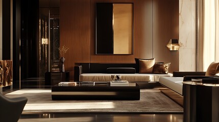Wall Mural - Design an upscale website for a luxury brand with a sophisticated mocha color scheme Use impactful call-to-action buttons and include testimonials that highlight the brand\u2019s exclusive yet