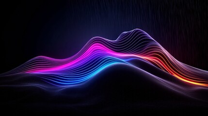 Poster - Captivating fluid topographic data visualization of detailed weather and atmospheric trends rendered with dynamic flowing data visualizations vivid color gradients