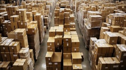 Poster - Warehouse operations distribution center industrial environment aerial view supply chain management