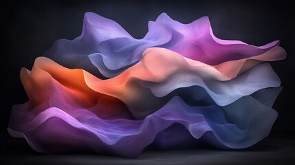 Poster - Stunning fluid topographic rainfall map visualization featuring undulating dynamic contours saturated hues and atmospheric patterns