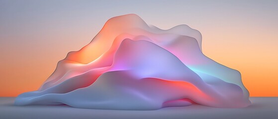 Poster - Captivating visualisation of topographic rainfall data showcasing an undulating geomorphic terrain with a prismatic color palette and cinematic clarity
