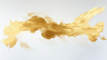 Poster - Abstract golden brush stroke artwork modern space digital art minimalist design eye-level view artistic expression