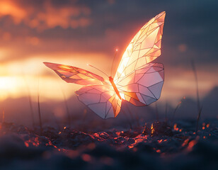 Canvas Print - Sunset Butterfly