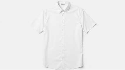 A crisp white short sleeve button down shirt