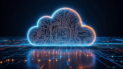 Poster - cloud storage concept . Generative AI