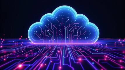 Poster - cloud storage concept . Generative AI