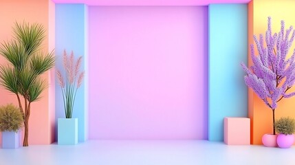 Poster - Elegant and modern pastel gradient backdrop with a subtle textured overlay and minimalist aesthetic  Soft pastel hues in shades of pink peach