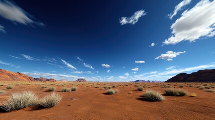 Poster - a desert landscape with grass and rocks