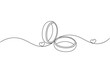 © Line Art King - Wedding ring one line art style vector illustration and isolated outline flat icon